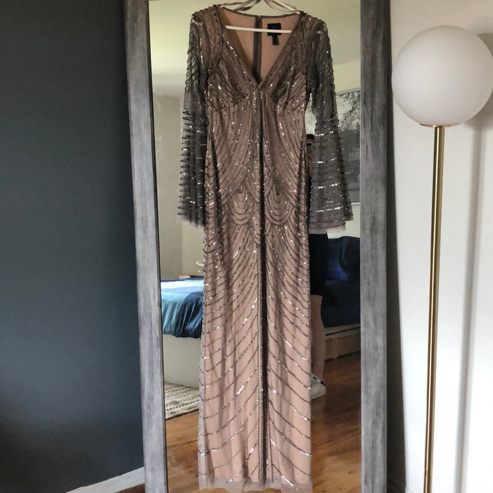 Adriana Papell maxi dress full of paiettes